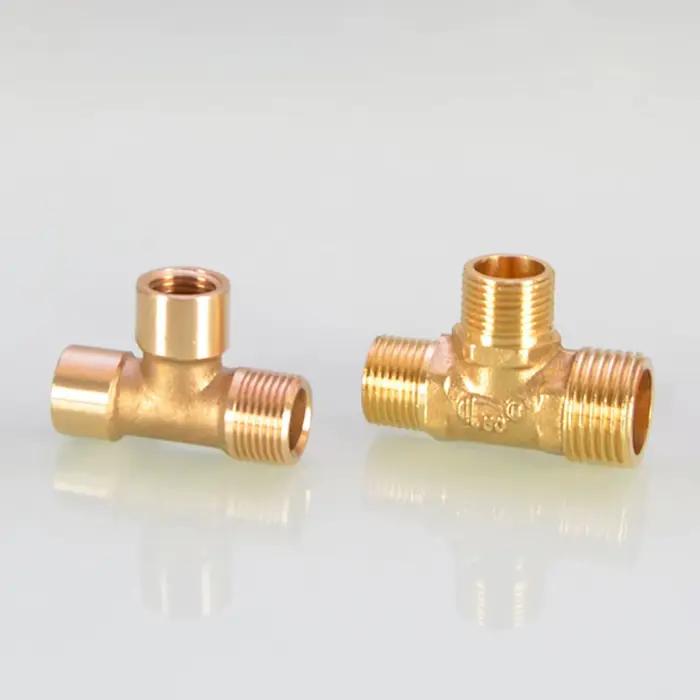 Raccord de tuyau en laiton 1/8 "1/4" 3/8 "BSP, pièce en T, filetage mâle/femelle à 3 voies, connecteur en T, raccords de tuyaux, adaptateur de gaz, eau, huile, 1 à 10 pièces