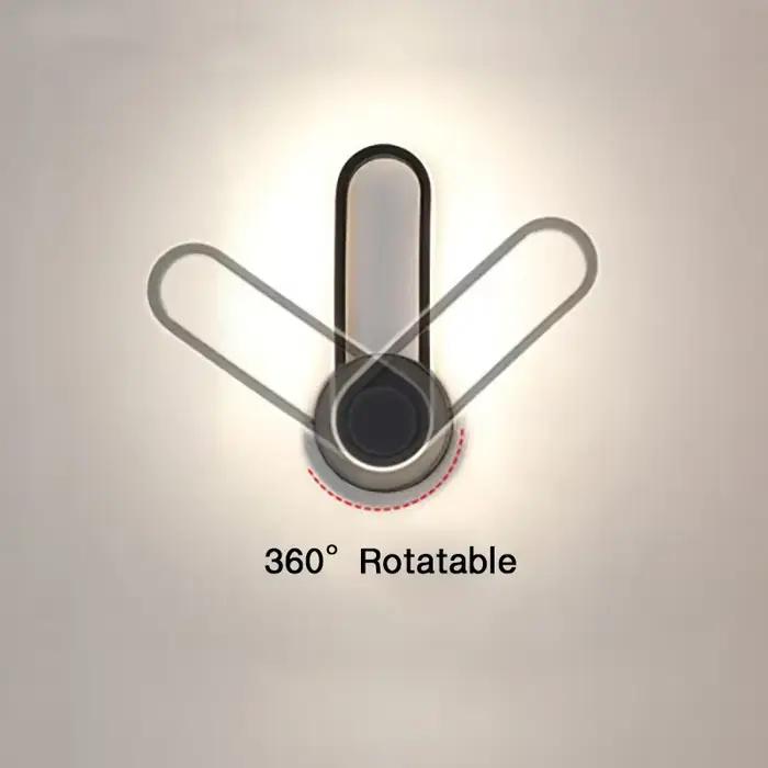 Applique murale LED rotative moderne pour allée escalier chambre chevet salon salle à manger balcon éclairage intérieur
