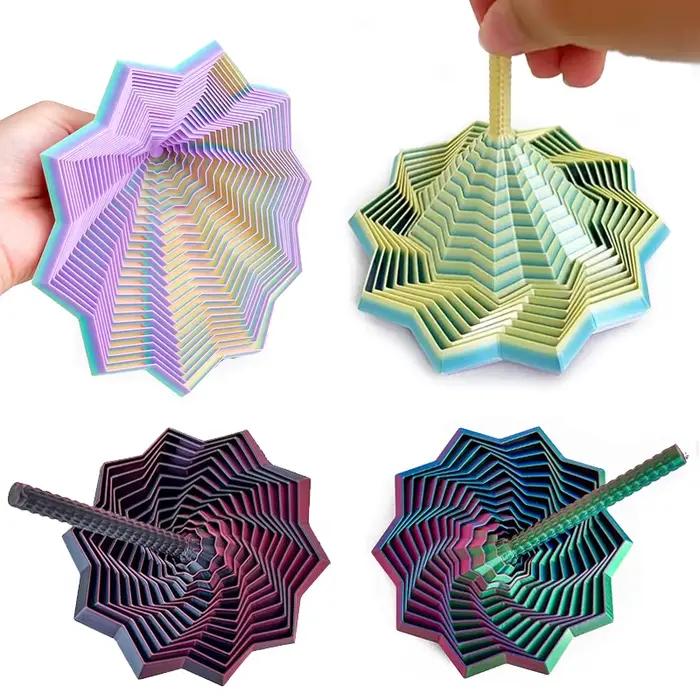 Modèle d'étoile sensorielle élargie, impression 3D, Illusion visuelle, hexagone tourbillonnant, ornements en spirale, jeu de société anti-Stress