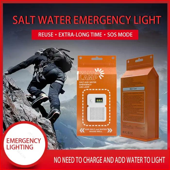 Lampe LED à eau salée, étanche, portable, pour le camping, réutilisable, lampe d'urgence pour la pêche nocturne, les voyages et les activités de plein air
