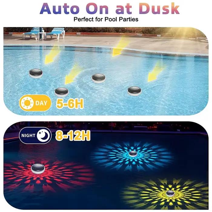 Lumières flottantes colorées pour piscine, lampe LED flottante avec télécommande, étanche IPX7, 3 minuteries, 9 éclairages pour décoration de plage, Patio, bord de piscine