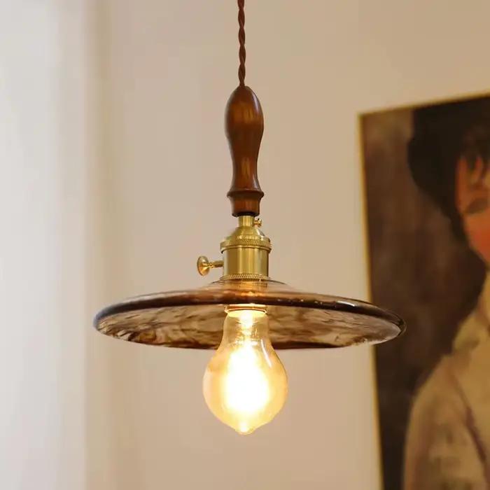 Noridc-Lampe Suspendue en Verre Ambré au Design Moderne