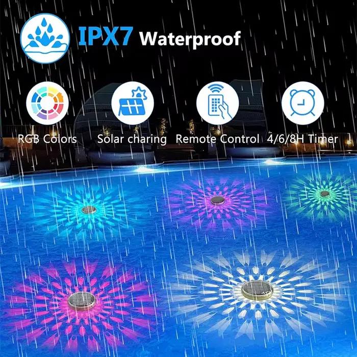 Lumières flottantes colorées pour piscine, lampe LED flottante avec télécommande, étanche IPX7, 3 minuteries, 9 éclairages pour décoration de plage, Patio, bord de piscine