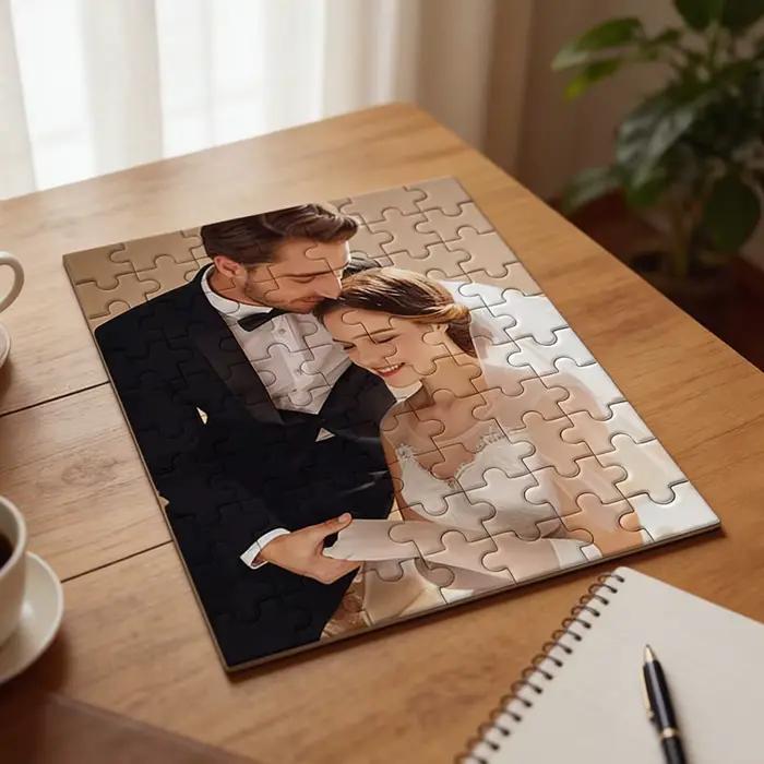 1 puzzle personnalisé, avec cadre photo ou puzzle seul, puzzle personnalisé, puzzle portrait de couple, cadeau puzzle personnalisé pour les fêtes