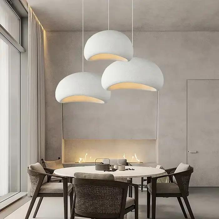 Lampes suspendues LED lampe suspendue en résine blanche pour salon salle à manger décor de Restaurant lustre Art Suspension Luminaire