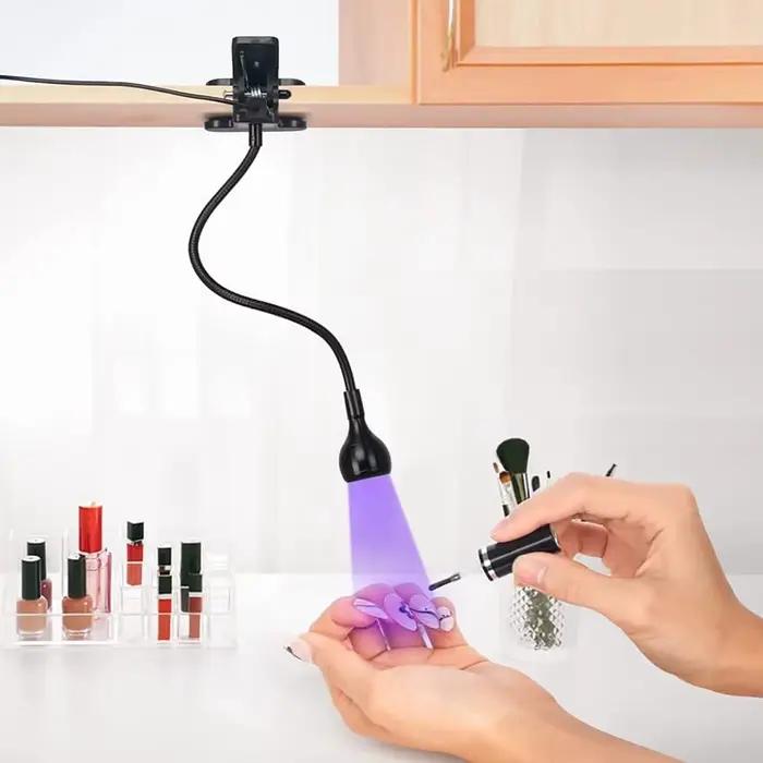 Lampe UV LED 395nm pour ongles, lumière ultraviolette, séchoir à ongles USB à clip, lumière noire, lampe de polymérisation UV pour le durcissement de la résine et le nail art