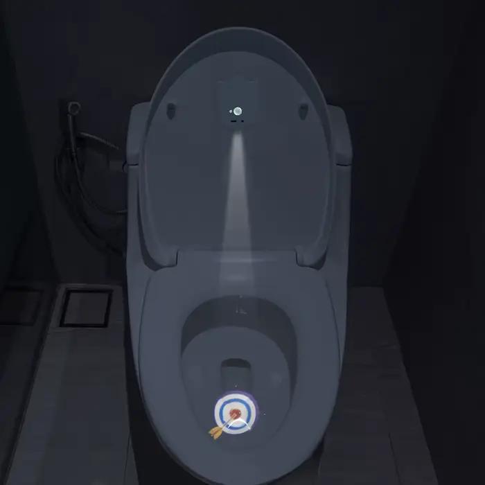 Capteur de mouvement LED rétro-éclairage lampe de Projection de toilette toilette créative Mini lampe de nuit cuvette de toilette siège capteur lampe d'éclairage