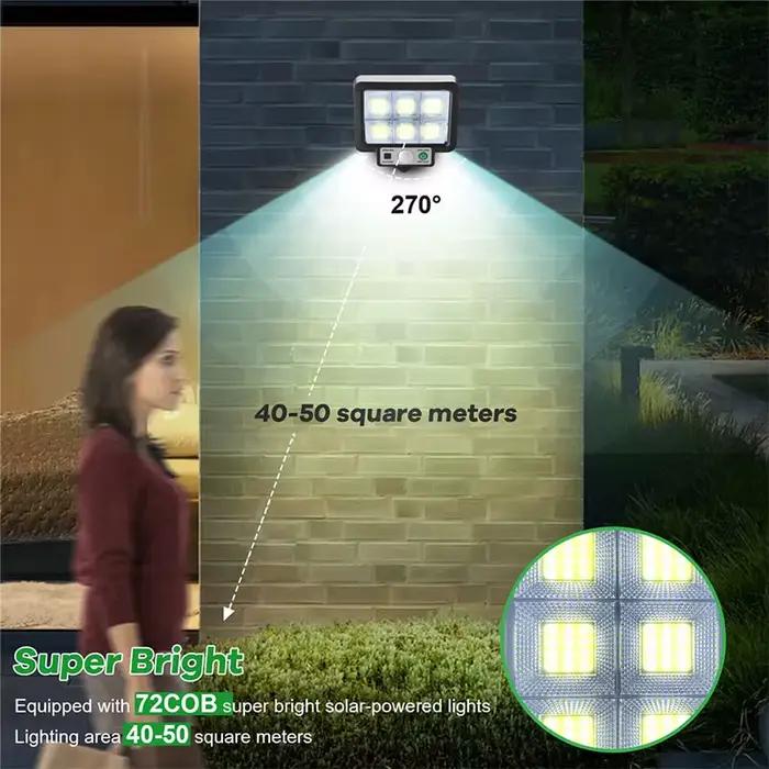 Extérieur étanche d'urgence rue jardin sécurité décor lampe LED solaire fendu applique murale capteur de mouvement