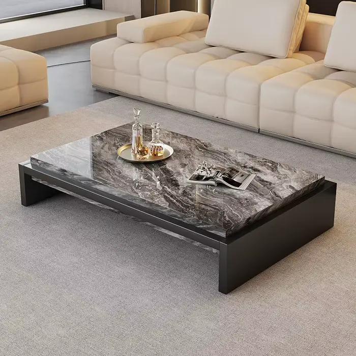 Table basse rectangulaire pour salon, style épuré, grande table à livres, mobilier de luxe haut de gamme pour la maison