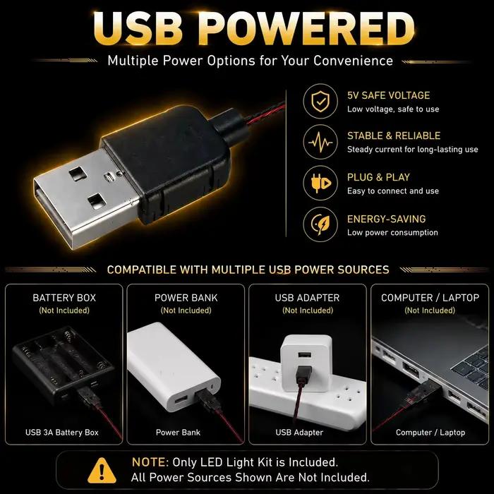 HPROSPER – éclairage LED 5V (sans modèle) pour LEGO 21350 Ideas Jaws, lampe décorative pour éclairer vos blocs de construction avec boîte à piles
