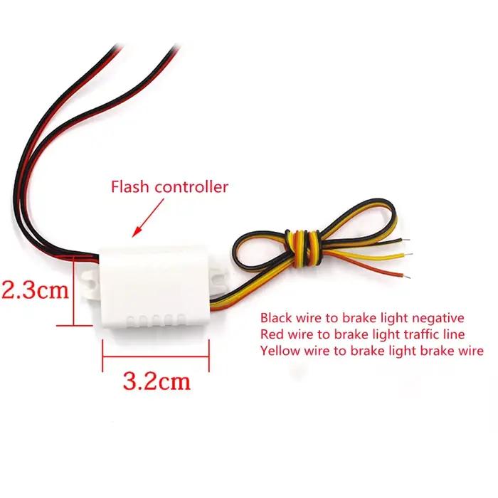 1 paire de feux stroboscopiques à 3 LED, clignotants automatiques, stroboscopes, feux de signalisation d'avertissement pour voiture et moto
