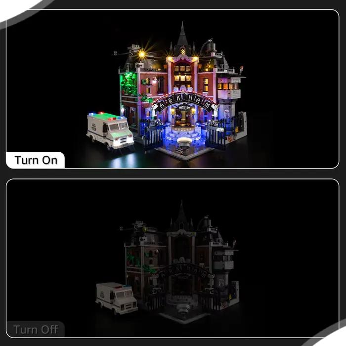 Kit d'éclairage LED pour LEGO Arkham Asylum 76300 avec idées de lampes et blocs de construction (ne comprend pas les briques du modèle)