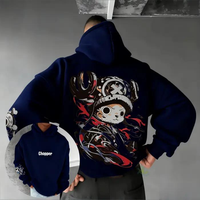 Sweat à capuche une pièce Chopper pour hommes et femmes, surdimensionné, décontracté, Streetwear, Cosplay, pull en coton, Y2k, nouvelle collection automne hiver