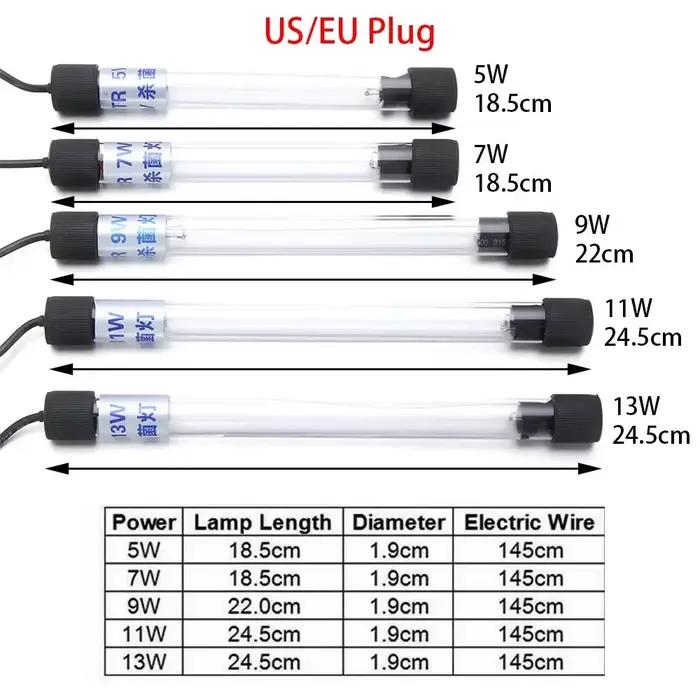 Nouvelle lampe UV submersible étanche 110V/220V pour aquarium et bassin, stérilisateur UV