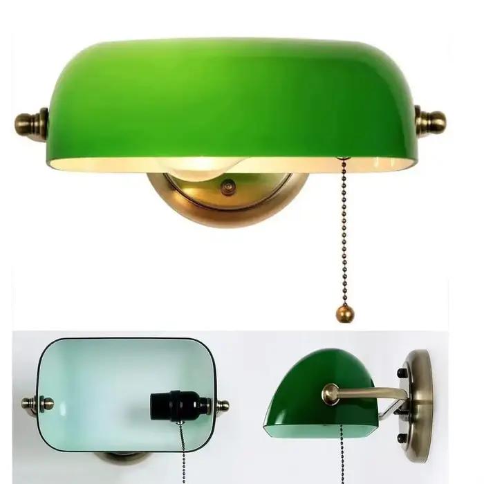 Version améliorée, abat-jour de banque en verre vert