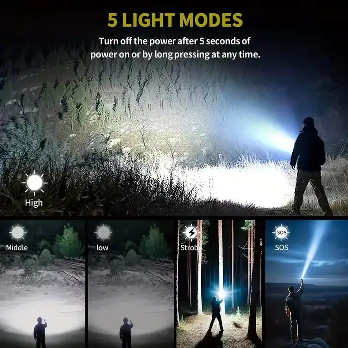 Lampe de poche Ultra puissante, allumage concentré, lampe tactique militaire étanche, torche d'aventure pour Camping en plein air
