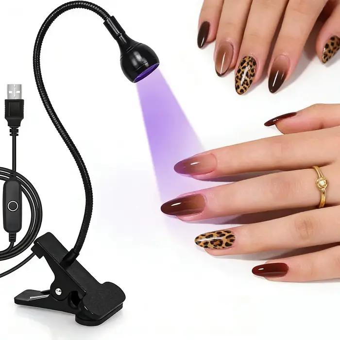Lampe UV LED 395nm pour ongles, lumière ultraviolette, séchoir à ongles USB à clip, lumière noire, lampe de polymérisation UV pour le durcissement de la résine et le nail art