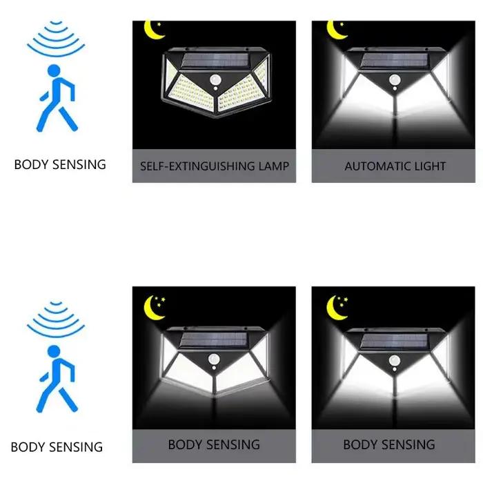 Lampe murale solaire avec détecteur de mouvement pour extérieur résistant à l'eau et sans fil pour jardins, terrasses et couloirs