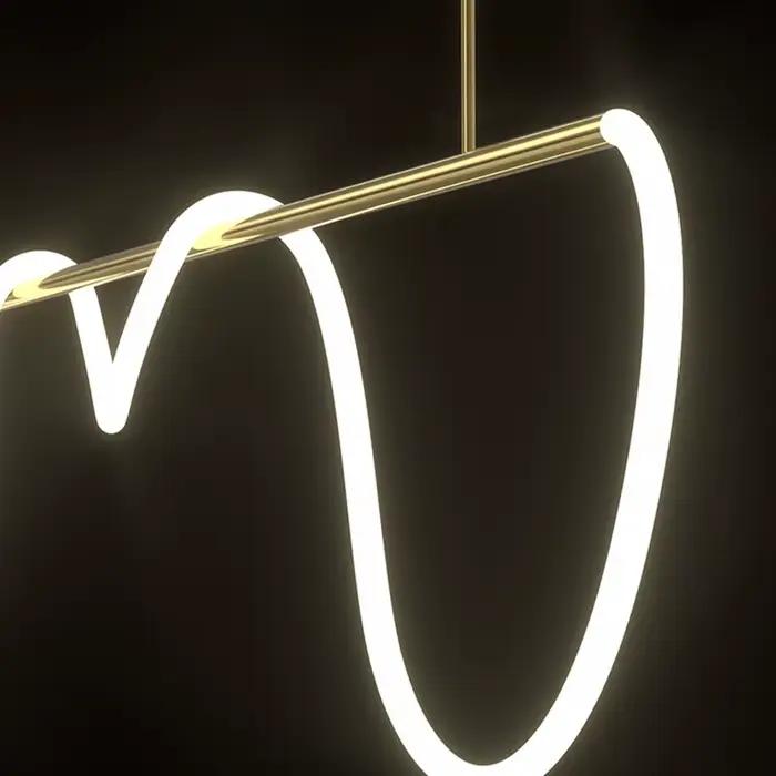 Lustre LED suspendu en forme d'art déco moderne