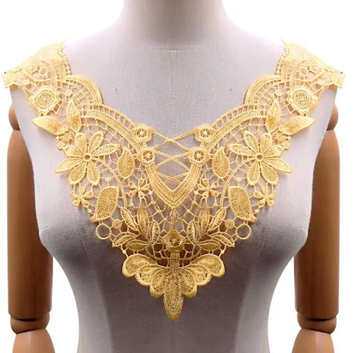 Broche brodée, dentelle florale ajourée, accessoires de couture DIY, matériel artisanal pour broderie