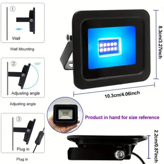 Projecteur LED UV Portable 5V USB 10W 395nm UVA