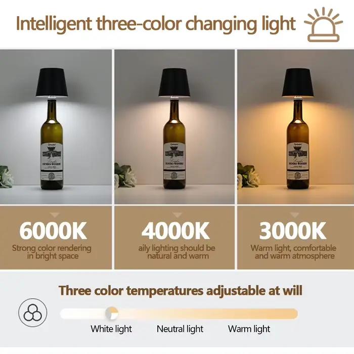 Lampe de bouteille de vin sans fil type-c charge contrôle tactile bouteille de vin lumière gradation lampe de Table LED Bar café atmosphère veilleuse