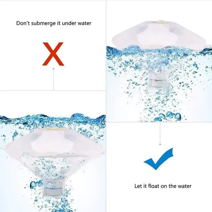 Lampe LED Flottante Colorée en Forme de Diamant, Étanche, RVB, pour Piscine, Étang, Poisson, Précieux, Décoration de Baignoire