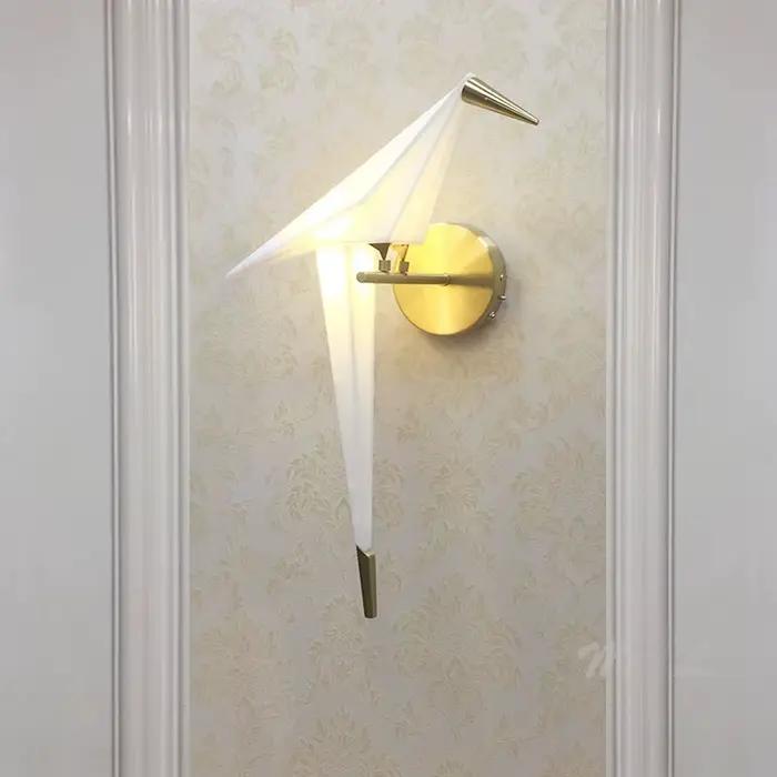 Nordique allée oiseau lampe à côté de la applique Led maison déco mur + lampes papier grue