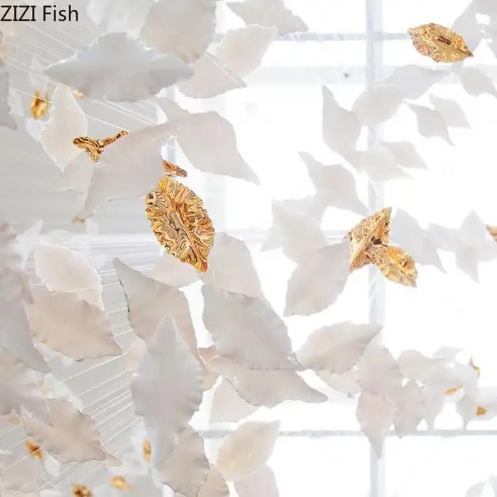 Ornements de plafond en feuille flottante moderne fleuri plastique pour salon décoration murale naturelle à offrir occassions spéciales