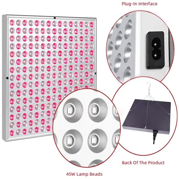 Panneau combiné de photothérapie Led rouge, panneau de beauté, lampe de chauffage domestique 660nm/850nm, Instrument 45w, physiothérapie