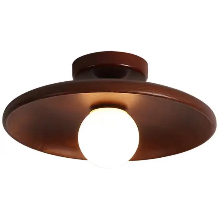 Plafonnier nordique rond en bois