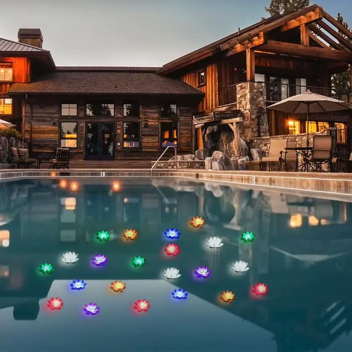 Lumière de piscine flottante LED OligLED, lampe flottante réaliste, coussin de lys, fleur, bougie, lanterne colorée, décoration de festival de mariage