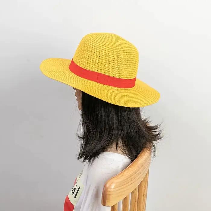 Chapeau de paille Luffy One Piece, accessoires de cosplay de dessin animé, chapeau pare-soleil parent-enfant, chapeau Luffy pour femmes et hommes
