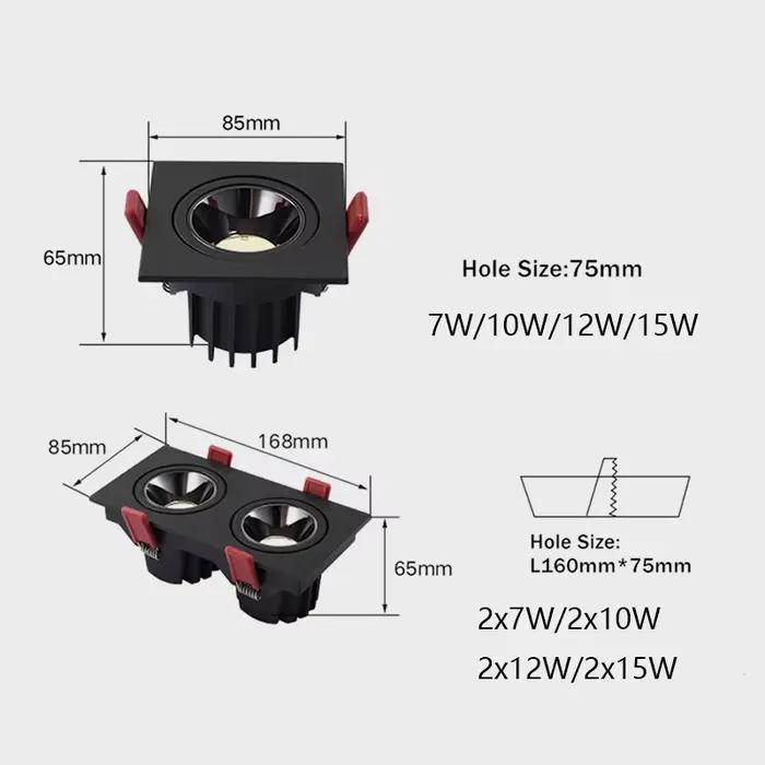 Plafond LED encastré ZHIO 24W 10W avec source de lumière LED Cree, adaptable à différents espaces intérieurs, entrée de maison, bureau, magasin, ambiance personnalisable pour soirée, réunion familiale ou détente après travail