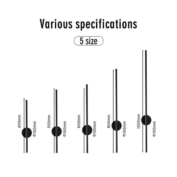 Applique murale LED moderne avec interrupteur tactile pour éclairage quotidien en aluminium noir à offrir pour diverses pièces comme chambre, entrée, cuisine, bureau