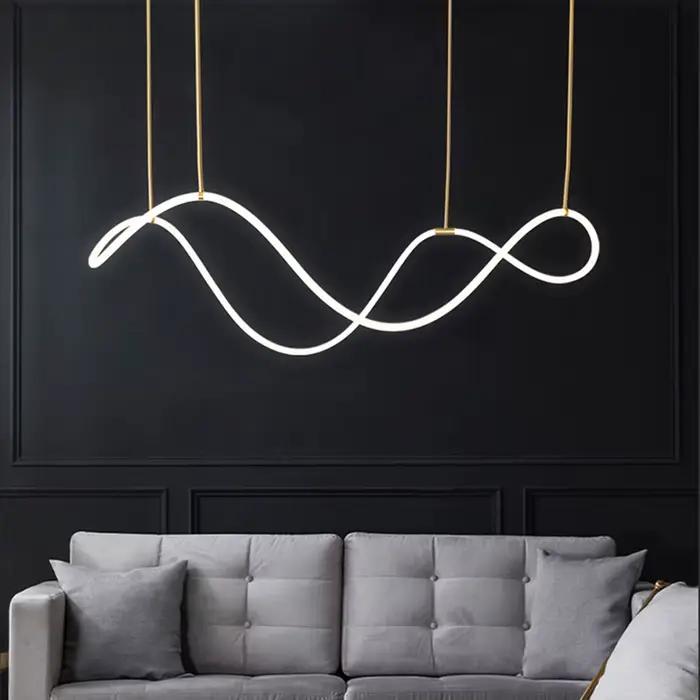 Lustre LED suspendu en forme d'art déco moderne