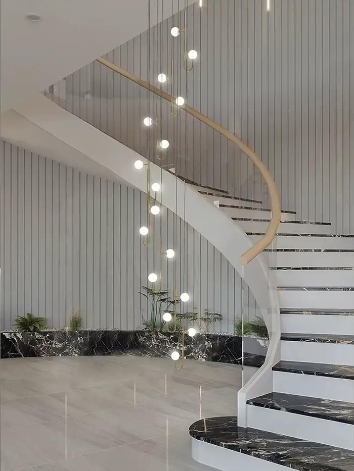 Salon moderne escalier pendentif LED lumière décoration de la maison cuisine Lustre intérieur luminaires plafond suspension