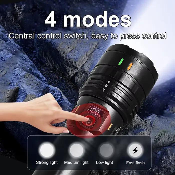 Lampe torche LED ultra puissante 998000000LM, nouvelle lampe torche super brillante 2000W, lampe rechargeable portable, lanterne de pêche en plein air