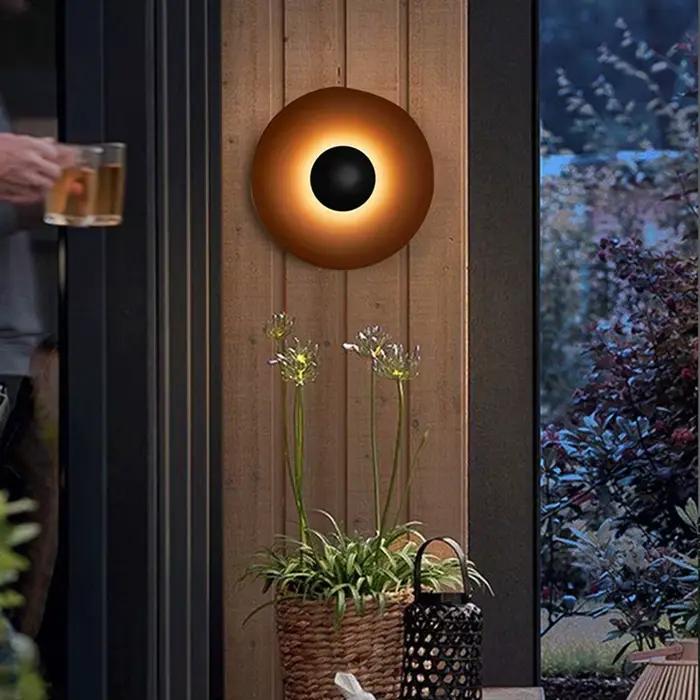 Applique Murale LED Ronde en Bois Style Nordique Luminaire Mural Moderne et Créatif pour Salon Chevet Chambre Escalier Couloir Éclairage Doux et Harmonieux 5-10m² Blanc Noir Vert