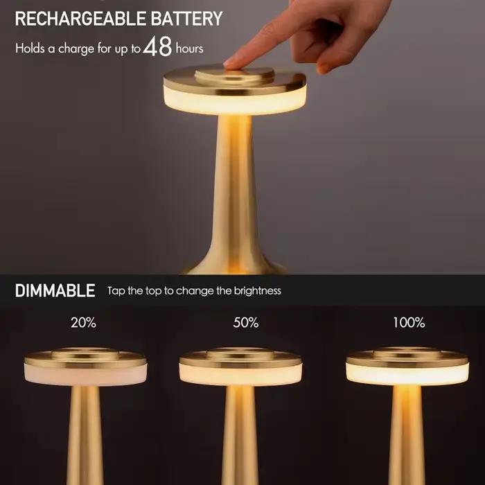 Lampe de bureau en métal USB Rechargeable Portable humeur lig tactile