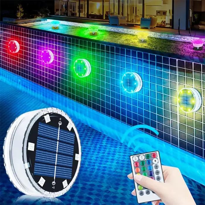 Lampe sous-marine Led à énergie solaire, 6 Led, étanche IP68, avec télécommande, pour fontaine, jardin