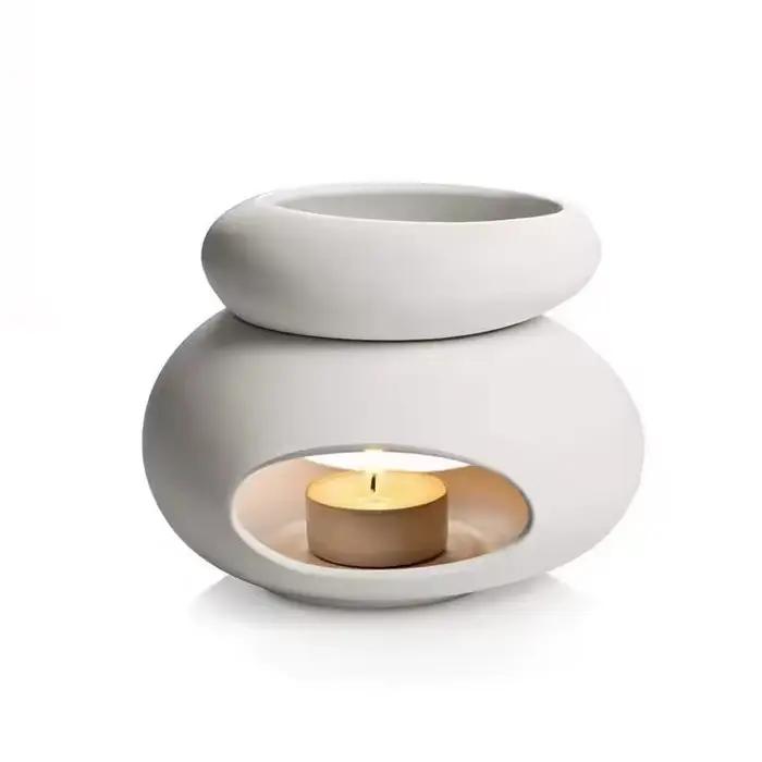 Bougeoir chauffant 3 en 1 lampe à huiles essentielles grande capacité chandelier séparé brûleur d'encens parfumé poêle de spa pour soirée à domicile matériaux céramique design moderne polyvalent pour ambiance relaxante occasions spéciales