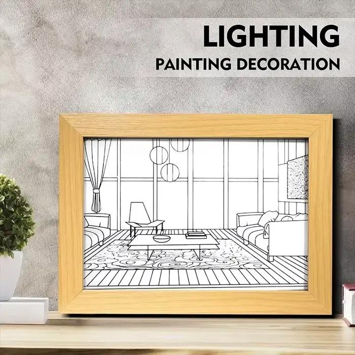 Décoratif LED veilleuse peinture USB prise gradation mur œuvre lampe de Table cadeau intérieur lumière du soleil fenêtre Photo nuit lumineuse