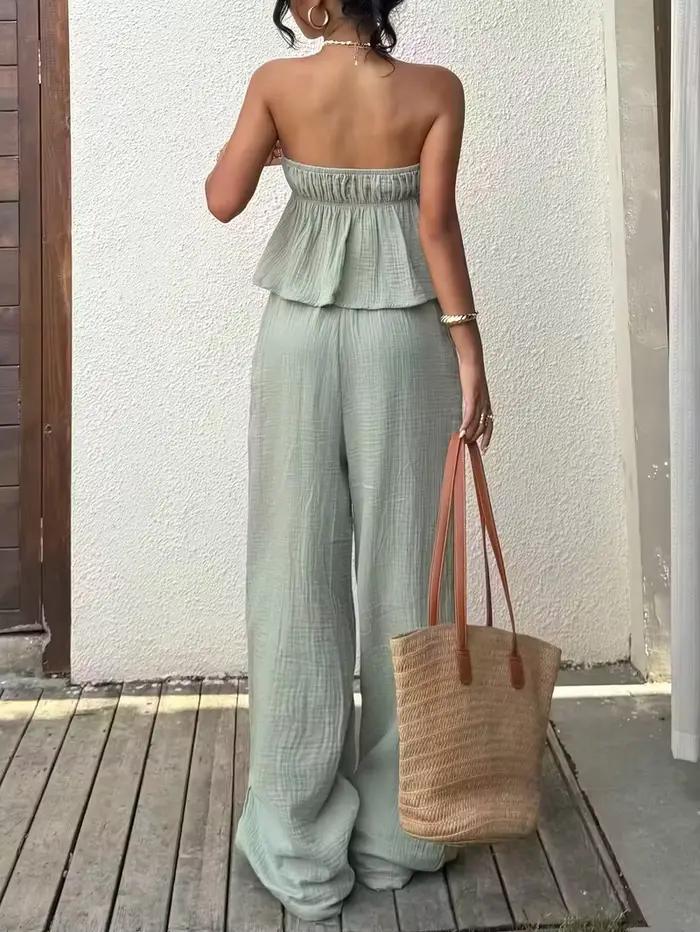Ensembles 2 pièces pour femmes, nouveaux ensembles décontractés pour femmes, haut à lacets et pantalon
