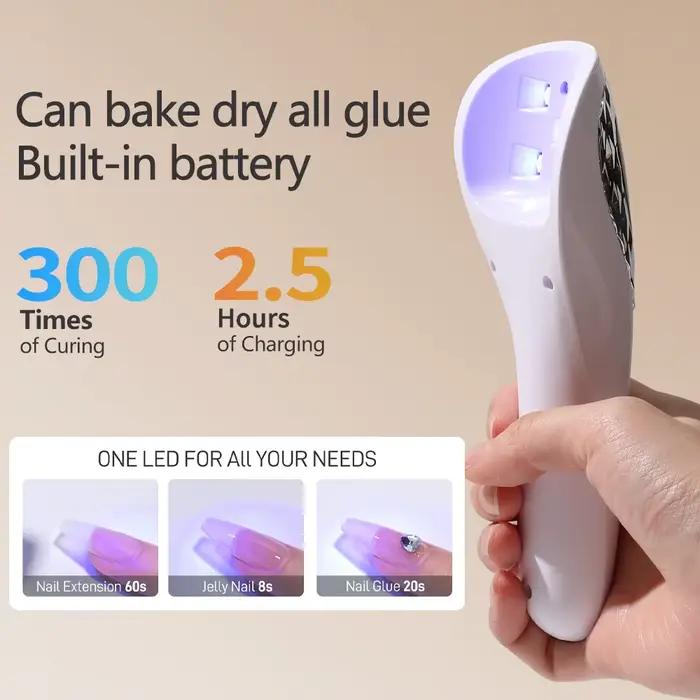 Lampe UV LED portative pour le séchage des ongles, lampe rechargeable mini pour manucure, sèche-ongles pour vernis gel, outils de manucure