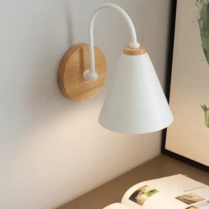 Applique Murale de oral et à LED Nordique en Bois avec Ceinture en Cuir, Lumière Décorative d'NikModerne pour Chambre à Coucher, Bureau, Salon