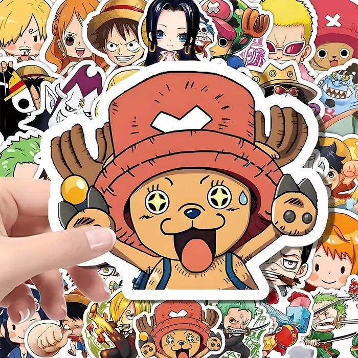 55 pièces une pièce mignon dessin animé autocollants bricolage Skateboard coque de téléphone ordinateur portable moto étanche Cool Anime autocollant décalcomanies jouet