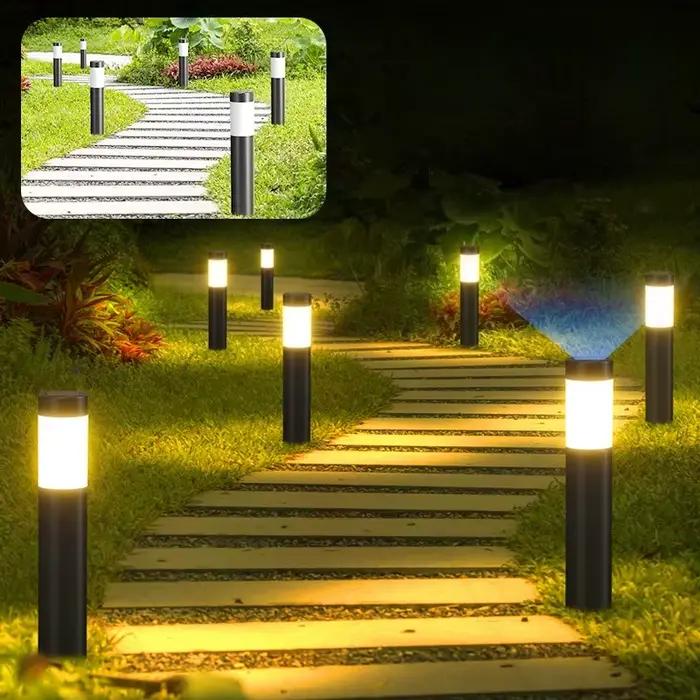 Réverbères solaires extérieurs à LED 1/2/4 avec capteurs de mouvement marche/arrêt automatiques adaptés aux jardins