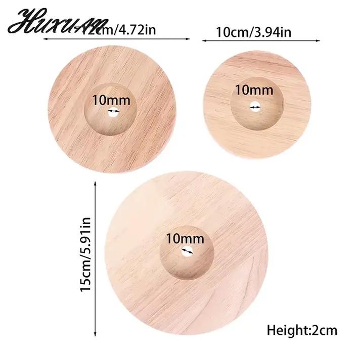Base de lampe de Table ronde en bois massif