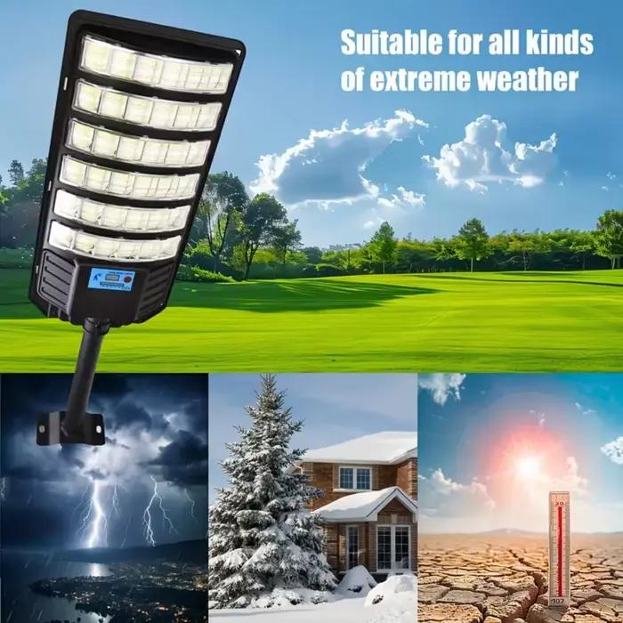 Lampadaire solaire 600000 Lumens extérieur crépuscule à l'aube lampadaire solaire lampe de zone routière étanche éclairage de sécurité d'arrière-cour